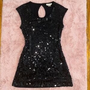 Black sequin mini dress